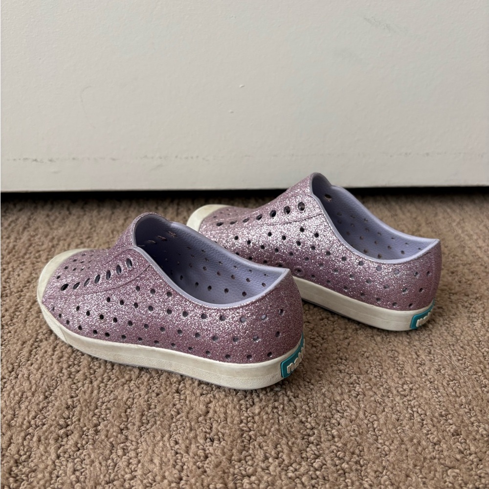 Native Kids Glitter Slip-On Shoes - Lavender Pink
